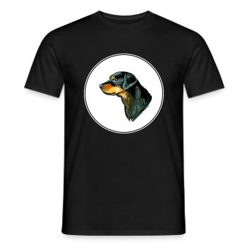 Smalandsstovare Smaland Hound Hund Illustration - Männer T-Shirt - Schwarz - Vorne - AI Model Male 178 light (178cm)