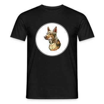 Telomian Dog Watercolor Art Illustration - Men's T-Shirt - black - Front - AI Model Male 178 light (178cm)