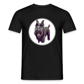 Mittelschnauze Standard Schnauzer Hund Illustration - Männer T-Shirt - Schwarz - Vorne - AI Model Male 178 light (178cm)