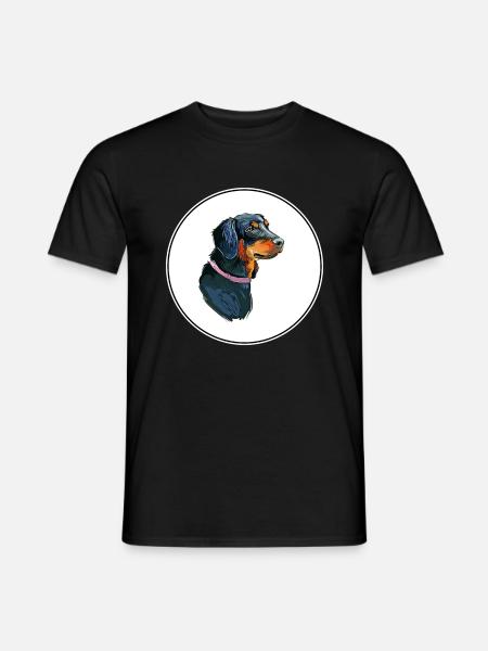 Slovensky Kopov Hund Aquarell Skizze Illustration - Männer T-Shirt - Schwarz