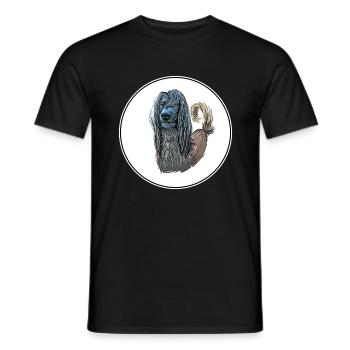 Taigan Kirgisischer Taighany Hund Aquarell Illustration - Männer T-Shirt - Schwarz - Vorne - AI Model Male 178 light (178cm)