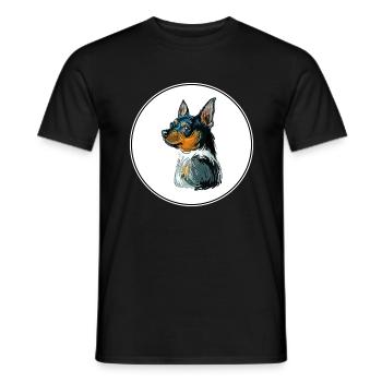 Teddy Roosevelt Terrier Dog Watercolor Illustratio - Men's T-Shirt - black - Front - AI Model Male 178 light (178cm)