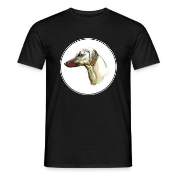 Sloughi Dog Watercolor Sketch Illustration - Men's T-Shirt - black - Front - AI Model Male 178 light (178cm)