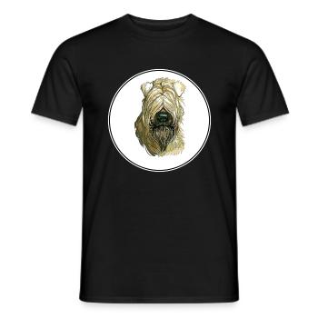 Soft Coated Wheaten Terrier Dog Illustration - Men's T-Shirt - black - Front - AI Model Male 178 light (178cm)
