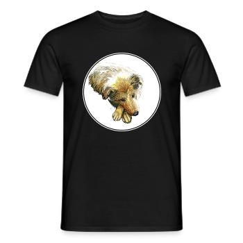 Scotch Collie Hund Aquarell Skizze Illustration - Männer T-Shirt - Schwarz - Vorne - AI Model Male 178 light (178cm)