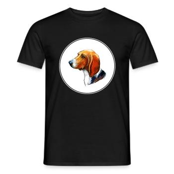 Treeing Walker Coonhound Hund Aquarell Illustrati - Männer T-Shirt - Schwarz - Vorne - AI Model Male 178 light (178cm)