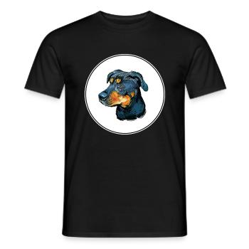 Griffon Bruxellois Dog Aquarelle Illustration - T-shirt homme - noir - Devant - AI Model Male 178 light (178cm)