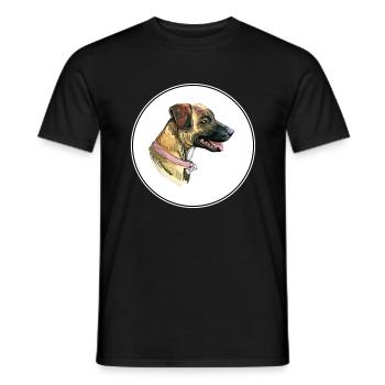 Treeing Tennessee Brindle Dog Aquarelle Illustrat - T-shirt homme - noir - Devant - AI Model Male 178 light (178cm)