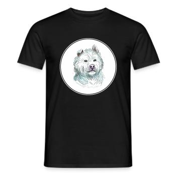 Xiasi Hund Aquarell Farbe Illustration - Männer T-Shirt - Schwarz - Vorne - AI Model Male 178 light (178cm)