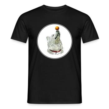 Weißer Schäferhund Aquarell Kunst Illustration - Männer T-Shirt - Schwarz - Vorne - AI Model Male 178 light (178cm)
