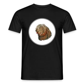 Spanischer Wasserhund Aquarell Skizze Illustration - Männer T-Shirt - Schwarz - Vorne - AI Model Male 178 light (178cm)