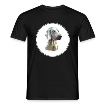 Weimaraner Hund Aquarell Illustration - Männer T-Shirt - Schwarz - Vorne - AI Model Male 178 light (178cm)