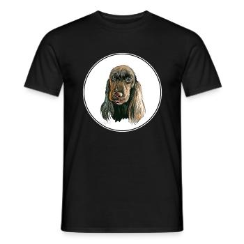 Field Spaniel Hund Aquarell Skizze Illustration - Männer T-Shirt - Schwarz - Vorne - AI Model Male 178 light (178cm)