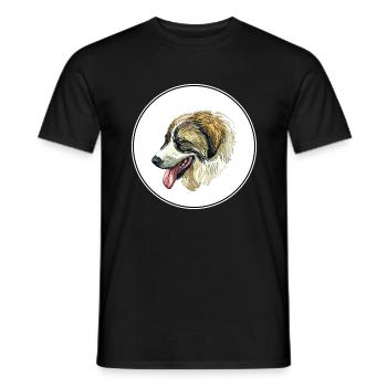 Tornjak Dog Watercolor Sketch Illustration - Men's T-Shirt - black - Front - AI Model Male 178 light (178cm)