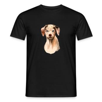 Catahoula Leopard Dog Aquarelle Illustration - T-shirt homme - noir - Devant - AI Model Male 178 light (178cm)