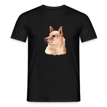 Canaan Dog Aquarelle Peinture Illustration - T-shirt homme - noir - Devant - AI Model Male 178 light (178cm)