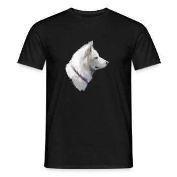 Illustration de croquis à l’aquarelle du chien Pungsan - T-shirt homme - noir - Devant - AI Model Male 178 light (178cm)