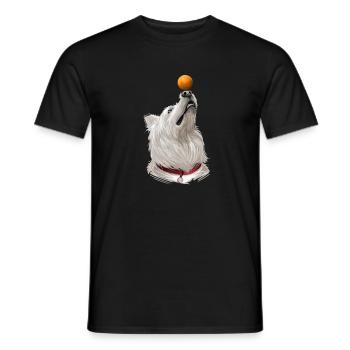 Weißer Schäferhund Aquarell Kunst Illustration - Männer T-Shirt - Schwarz - Vorne - AI Model Male 178 light (178cm)