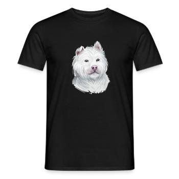 Xiasi Dog Aquarelle Peinture Illustration - T-shirt homme - noir - Devant - AI Model Male 178 light (178cm)