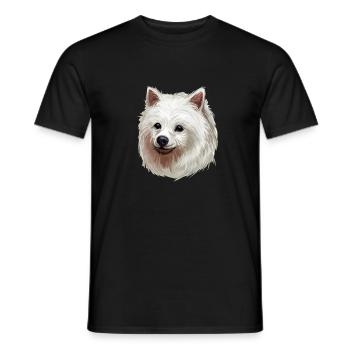 Volpino Italiano Hund Aquarell Illustration - Männer T-Shirt - Schwarz - Vorne - AI Model Male 178 light (178cm)