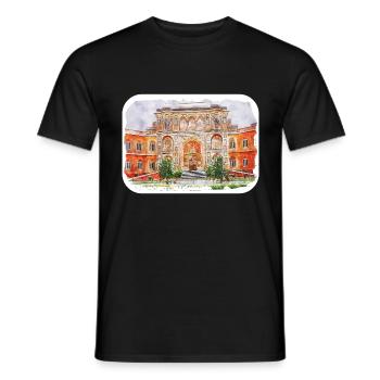 Jaipur Inde Aquarelle Esquisse Peinture Dessinée - T-shirt homme - noir - Devant - AI Model Male 178 light (178cm)