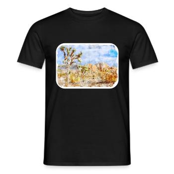 USA Aquarellskizze Handgezeichnete Illustration - Männer T-Shirt - Schwarz - Vorne - AI Model Male 178 light (178cm)