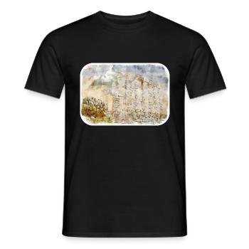 Athènes Grèce Aquarelle Sketch Illustration - T-shirt homme - noir - Devant - AI Model Male 178 light (178cm)