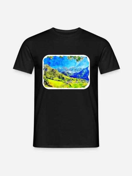 Italien Aquarellskizze Handgezeichnete Illustration - Männer T-Shirt - Schwarz