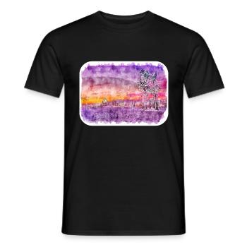 Los Angeles USA Aquarelle Sketch Illustration - T-shirt homme - noir - Devant - AI Model Male 178 light (178cm)