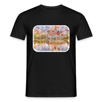 Allemagne Aquarelle Esquisse Dessinée à la main Illustration - T-shirt homme - noir - Devant - AI Model Male 178 light (178cm)