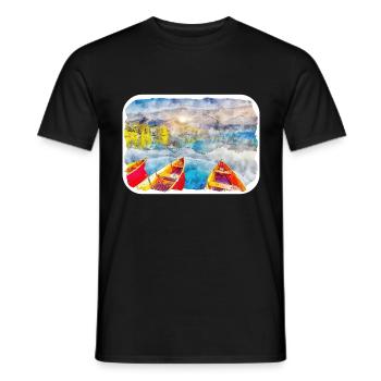 Slovakia Landmark Watercolor Sketch Illustration - Men's T-Shirt - black - Front - AI Model Male 178 light (178cm)
