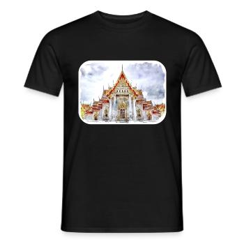 Thailand Aquarell Skizze Handgezeichnete Illustration - Männer T-Shirt - Schwarz - Vorne - AI Model Male 178 light (178cm)