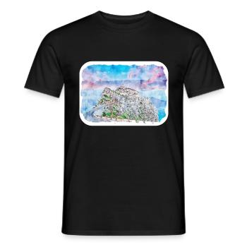 Spain Watercolor Sketch Hand Drawn Illustration - Men's T-Shirt - black - Front - AI Model Male 178 light (178cm)