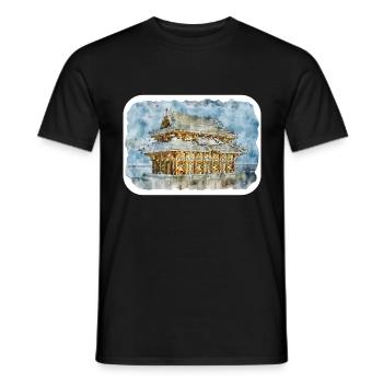 Japan Aquarellskizze Handgezeichnete Illustration - Männer T-Shirt - Schwarz - Vorne - AI Model Male 178 light (178cm)