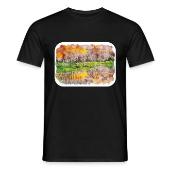 California Usa Watercolor Sketch Illustration - Men's T-Shirt - black - Front - AI Model Male 178 light (178cm)