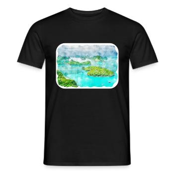 Thailand Aquarell Skizze Handgezeichnete Illustration - Männer T-Shirt - Schwarz - Vorne - AI Model Male 178 light (178cm)