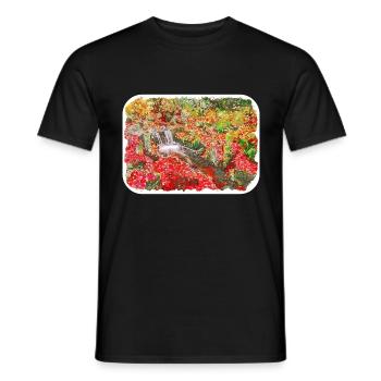 Canada Aquarelle Sketch Illustration dessinée à la main - T-shirt homme - noir - Devant - AI Model Male 178 light (178cm)