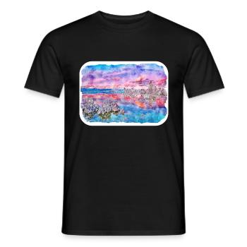 California Usa Watercolor Sketch Illustration - Men's T-Shirt - black - Front - AI Model Male 178 light (178cm)
