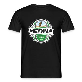 Medina Saudi Arabia Flag Travel Souvenir Badge Sta - Men's T-Shirt - black - Front - AI Model Male 178 light (178cm)