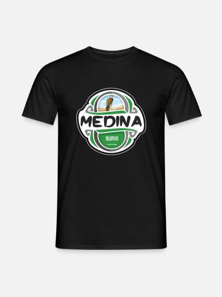 Medina Saudi-Arabien Flagge Reise Souvenir Abzeichen Sta - Männer T-Shirt - Schwarz