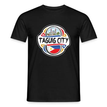 Taguig City Philippines Drapeau Voyage Souvenir Badge - T-shirt homme - noir - Devant - AI Model Male 178 light (178cm)