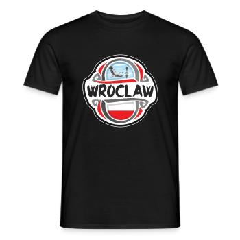 Breslau Polen Flagge Abzeichen Reise Souvenir Stempel - Männer T-Shirt - Schwarz - Vorne - AI Model Male 178 light (178cm)