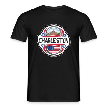 Charleston USA Flagge Reisesouvenir - Männer T-Shirt - Schwarz - Vorne - AI Model Male 178 light (178cm)