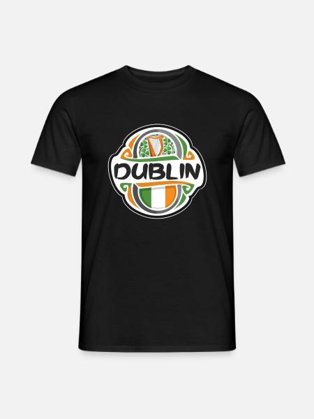 Dublin Irland Flagge Abzeichen Reise Souvenir Stempel - Männer T-Shirt - Schwarz