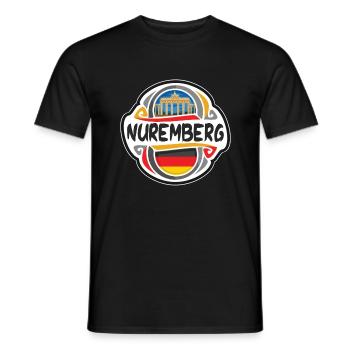 Nuremberg Allemagne Drapeau Badge Voyage Souvenir Timbre - T-shirt homme - noir - Devant - AI Model Male 178 light (178cm)
