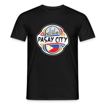Pasay City Philippines Drapeau Voyage Souvenir Badge - T-shirt homme - noir - Devant - AI Model Male 178 light (178cm)