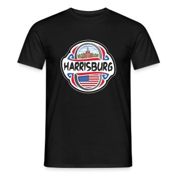 Harrisburg USA Drapeau des États-Unis Souvenir de voyage - T-shirt homme - noir - Devant - AI Model Male 178 light (178cm)