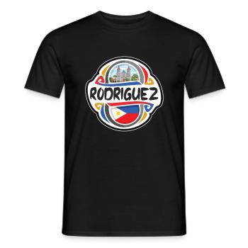 Rodriguez Philippines Drapeau Voyage Souvenir Badge S - T-shirt homme - noir - Devant - AI Model Male 178 light (178cm)
