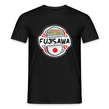 Fujisawa Japon Drapeau Badge Souvenir de Voyage Timbre - T-shirt homme - noir - Devant - AI Model Male 178 light (178cm)