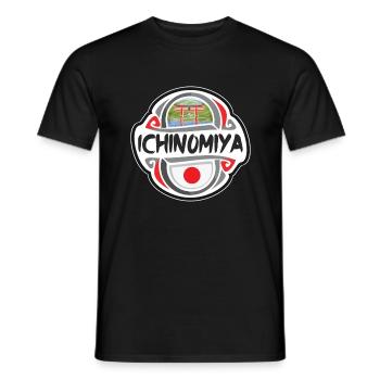 Ichinomiya Japan Flagge Abzeichen Reise Souvenir Stempel - Männer T-Shirt - Schwarz - Vorne - AI Model Male 178 light (178cm)